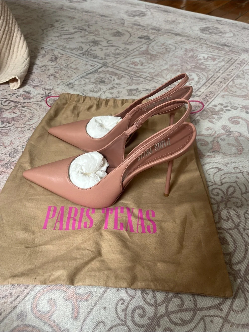 Paris Texas Dusty Rose Slingback Pointed-Toe Pumps